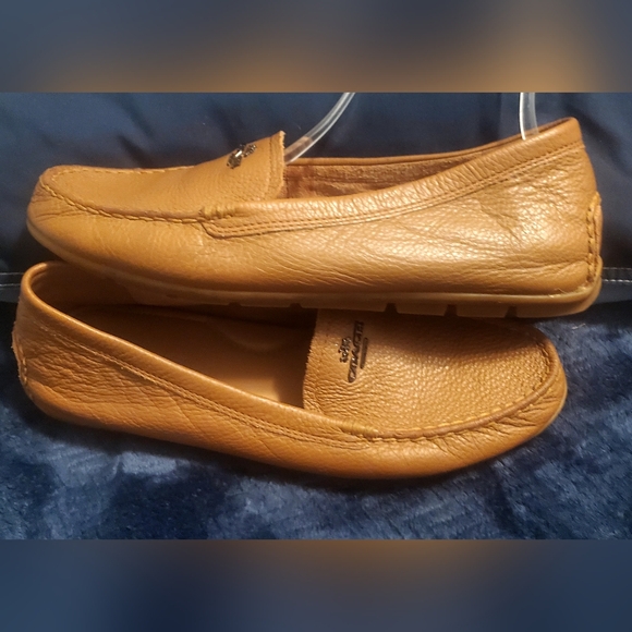 💖EUC💖 Coach Mary Lock Up Leather Loafers, Caramel Brown Women’s Size 9.5 - Picture 10 of 14